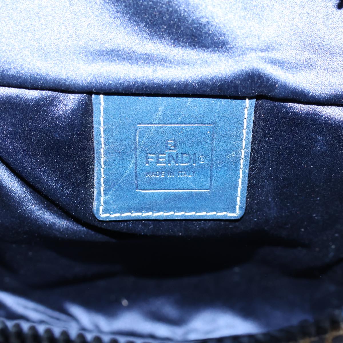 Fendi Zucchino Navy Canvas Shoulder Bag