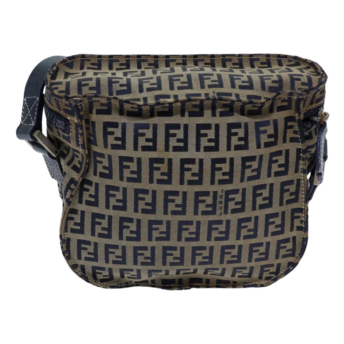 Fendi Zucchino Navy Canvas Shoulder Bag