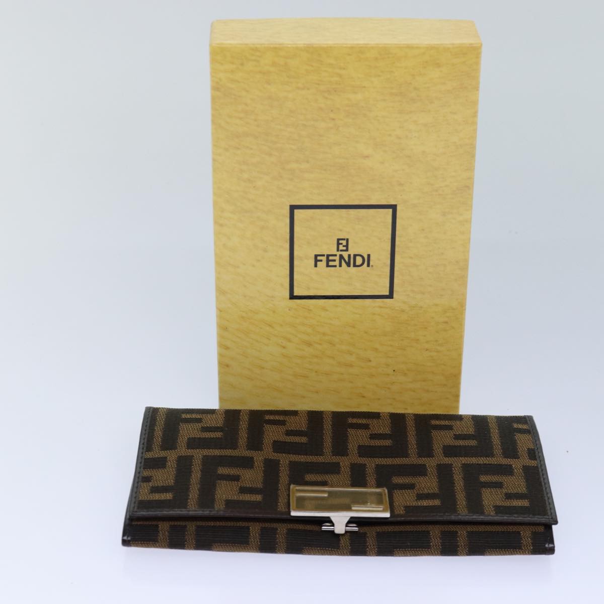 Fendi Zucca Brown Canvas Wallet Accessories