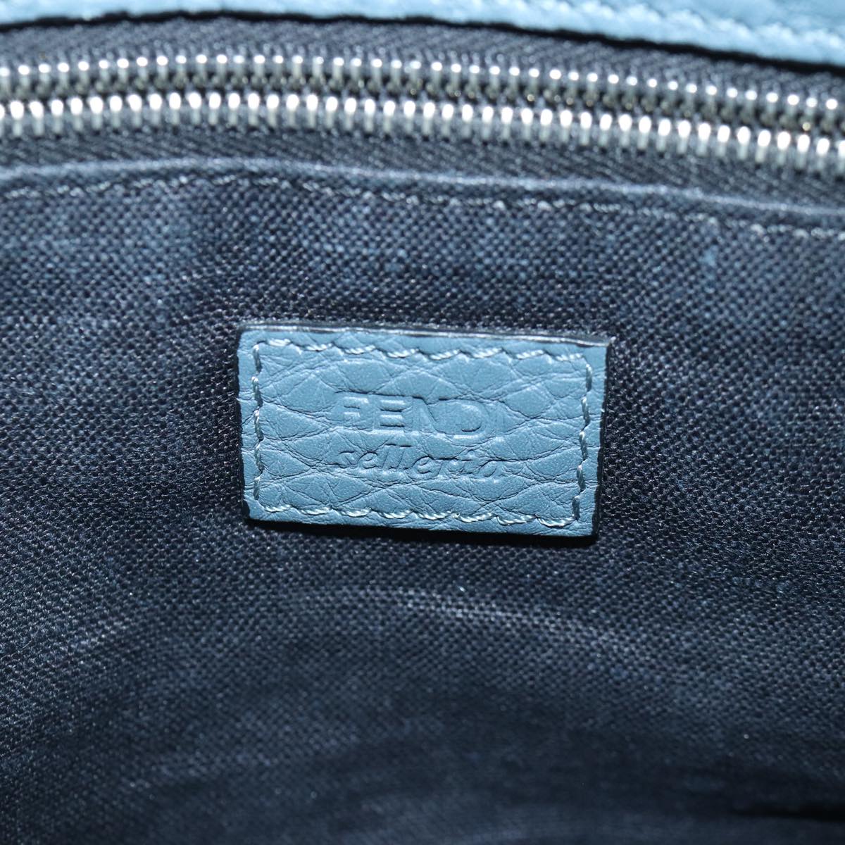 Fendi Selleria Blue Leather Clutch Bag