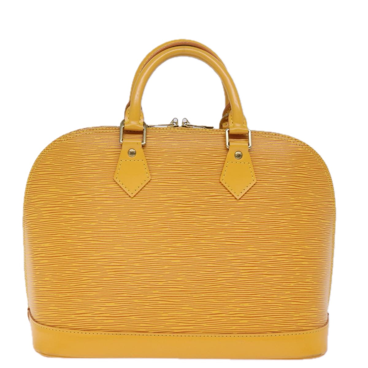 Louis Vuitton Alma Yellow Leather Hand Bag