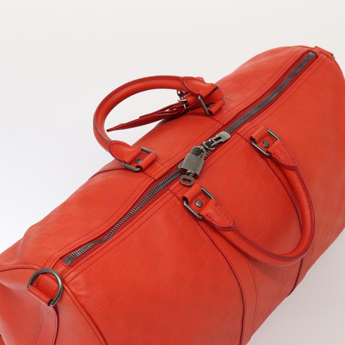 Louis Vuitton Keepall Bandouliere 45 Red Leather Travel Bag