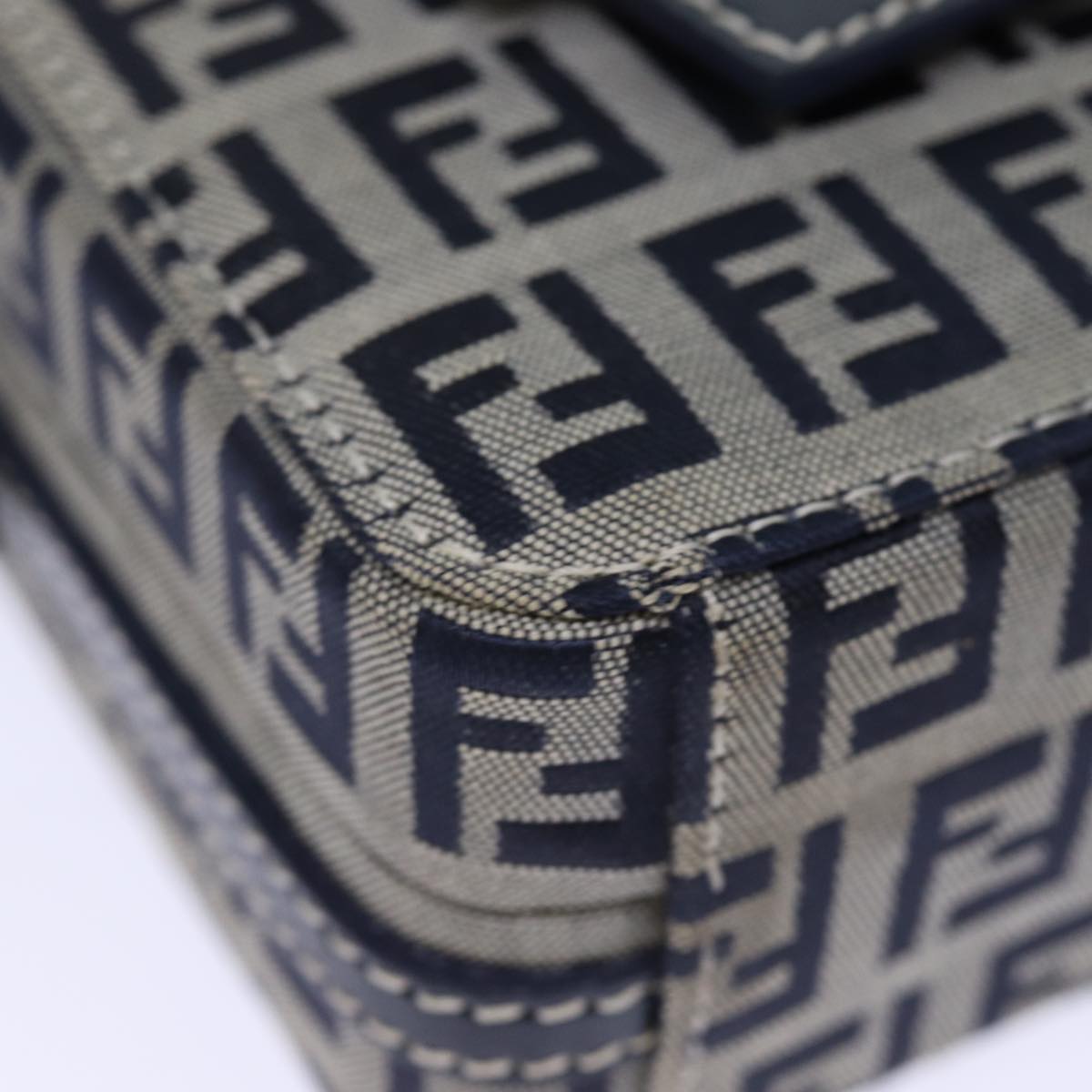 Fendi Zucchino Navy Canvas Clutch Bag