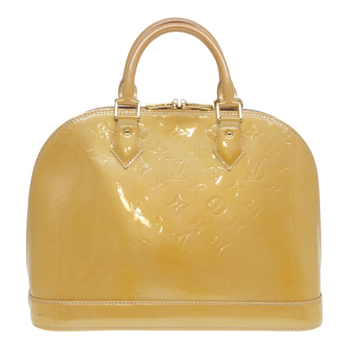 Louis Vuitton Alma Beige Patent Leather Hand Bag