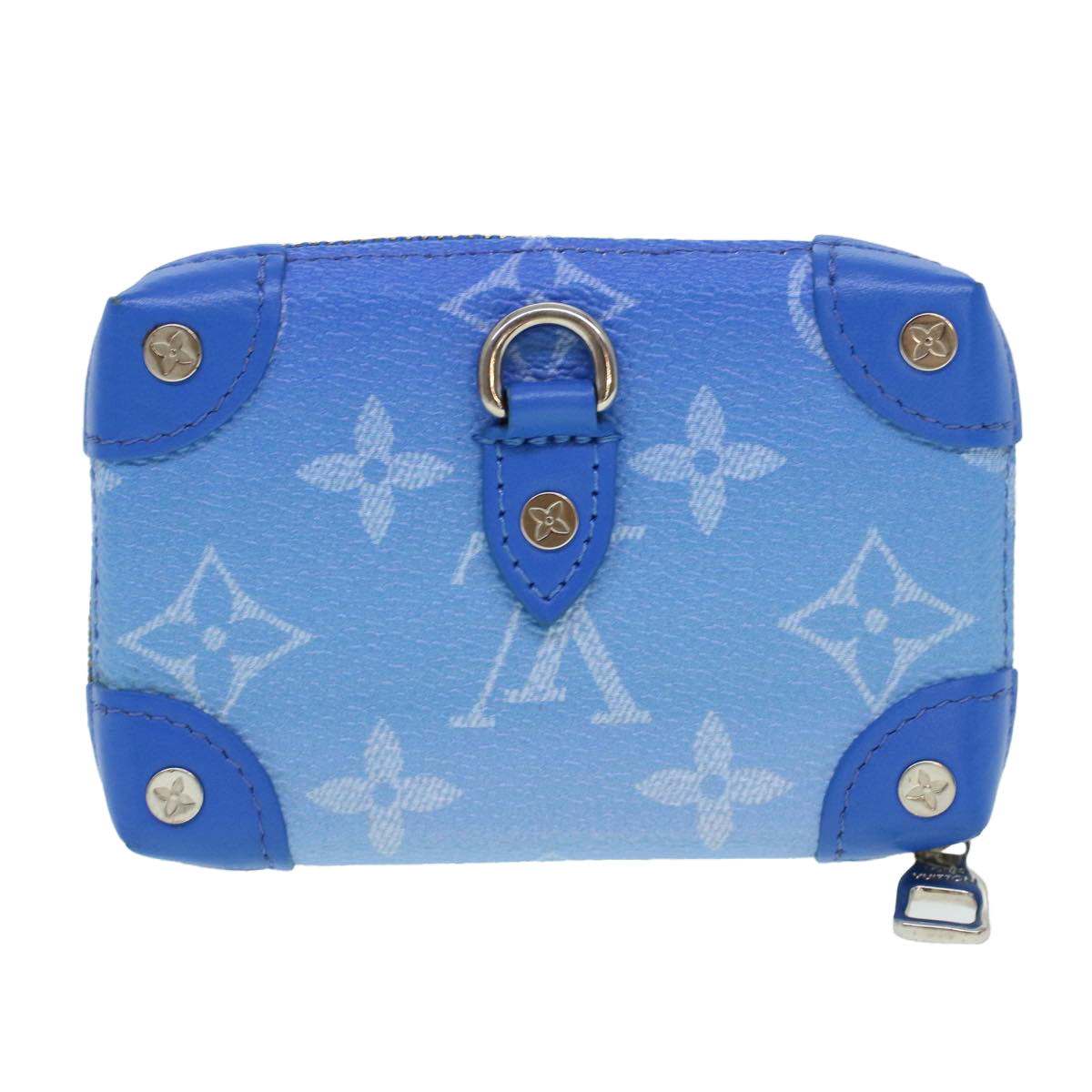 Louis Vuitton Soft Trunk Blue Leather Clutch Bag