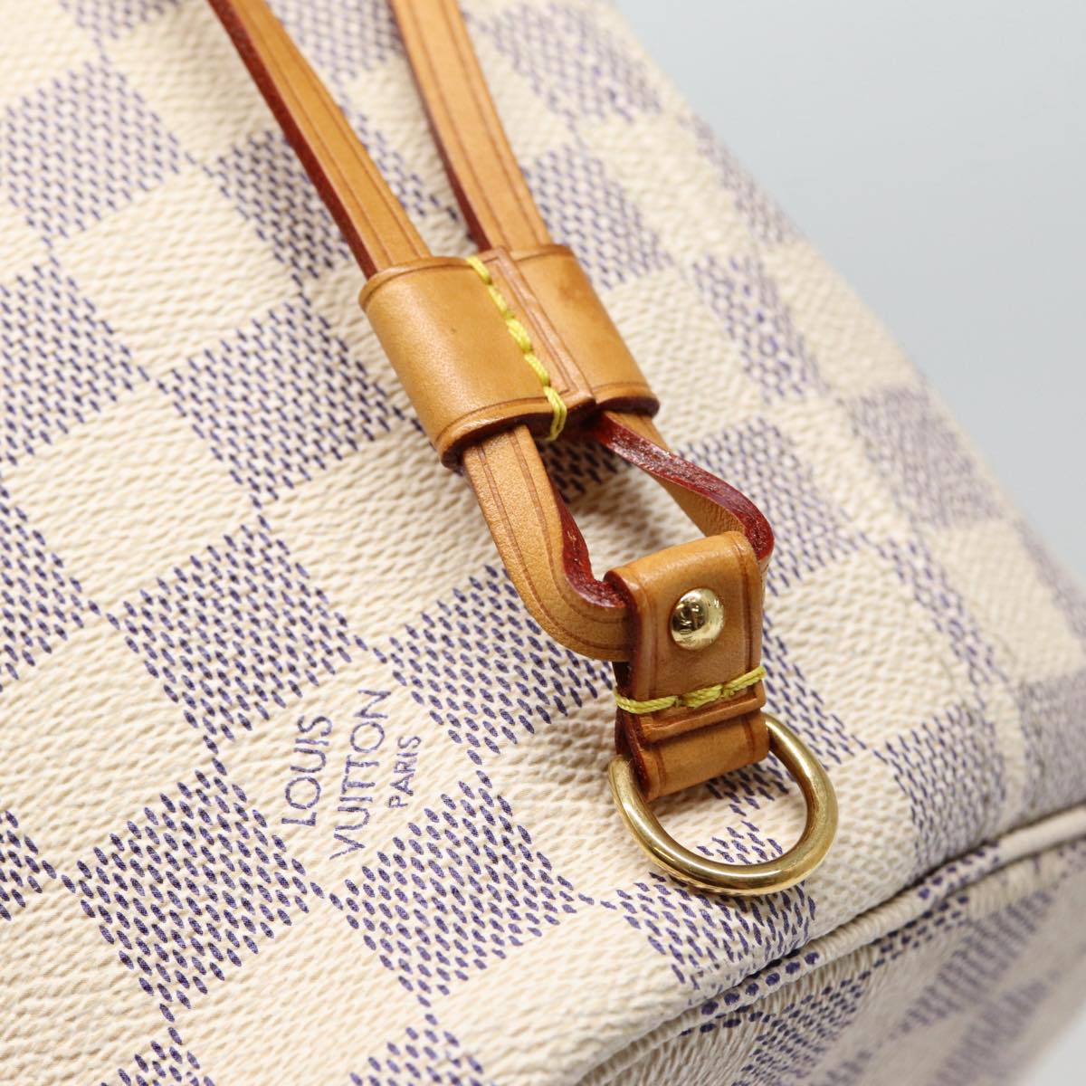 Louis Vuitton Neverfull MM White Canvas Tote Bag