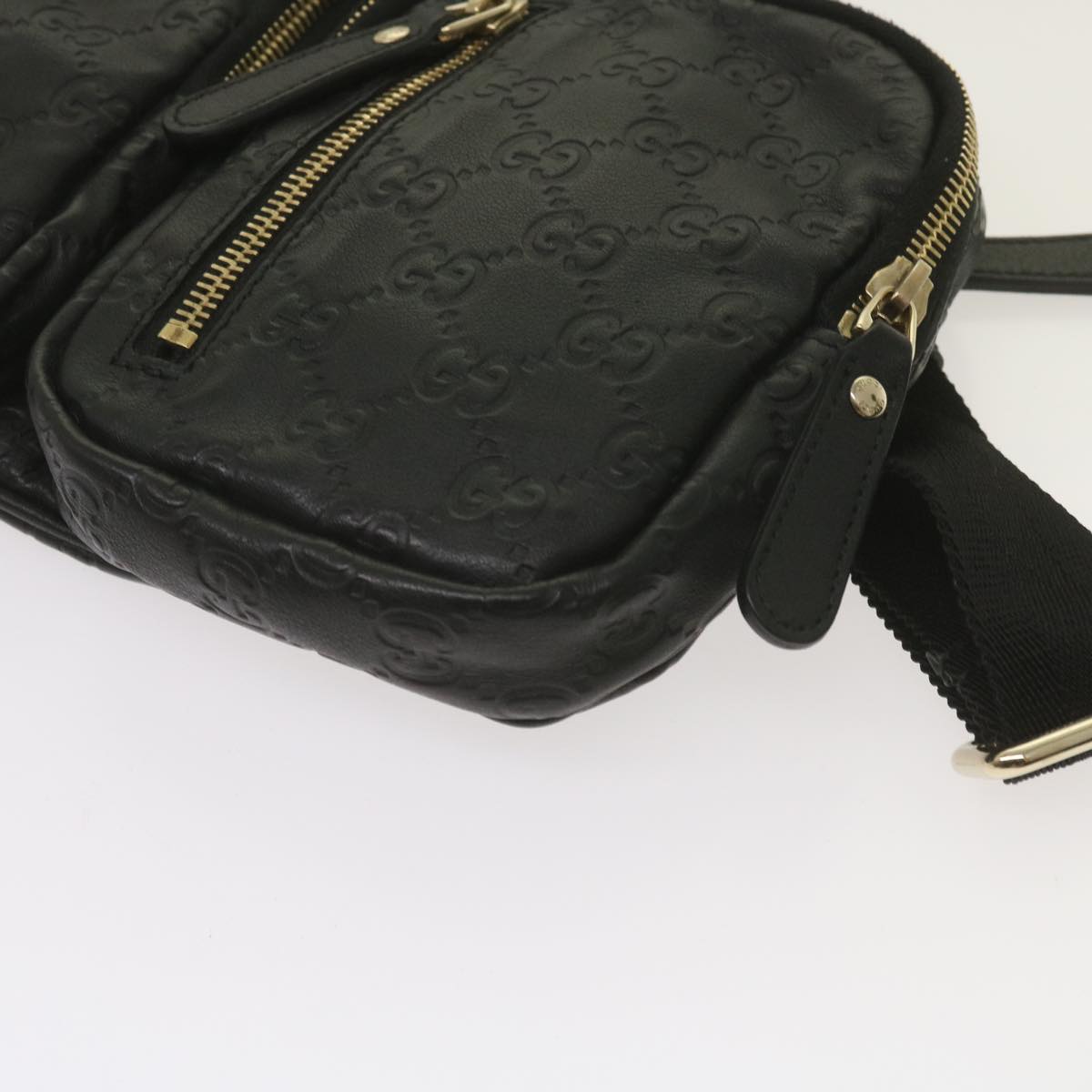 Gucci GG Signature Black Leather Shoulder Bag