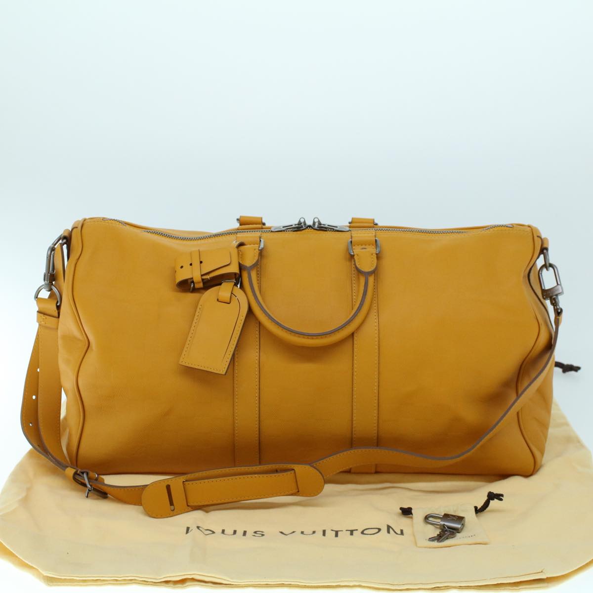 Louis Vuitton Keepall Camel Leather Travel Bag