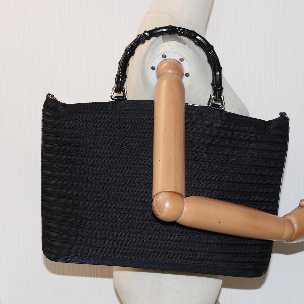 Gucci Bamboo Black Synthetic Hand Bag