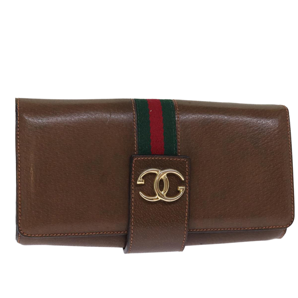 Gucci Sherry Brown Leather Clutch Bag