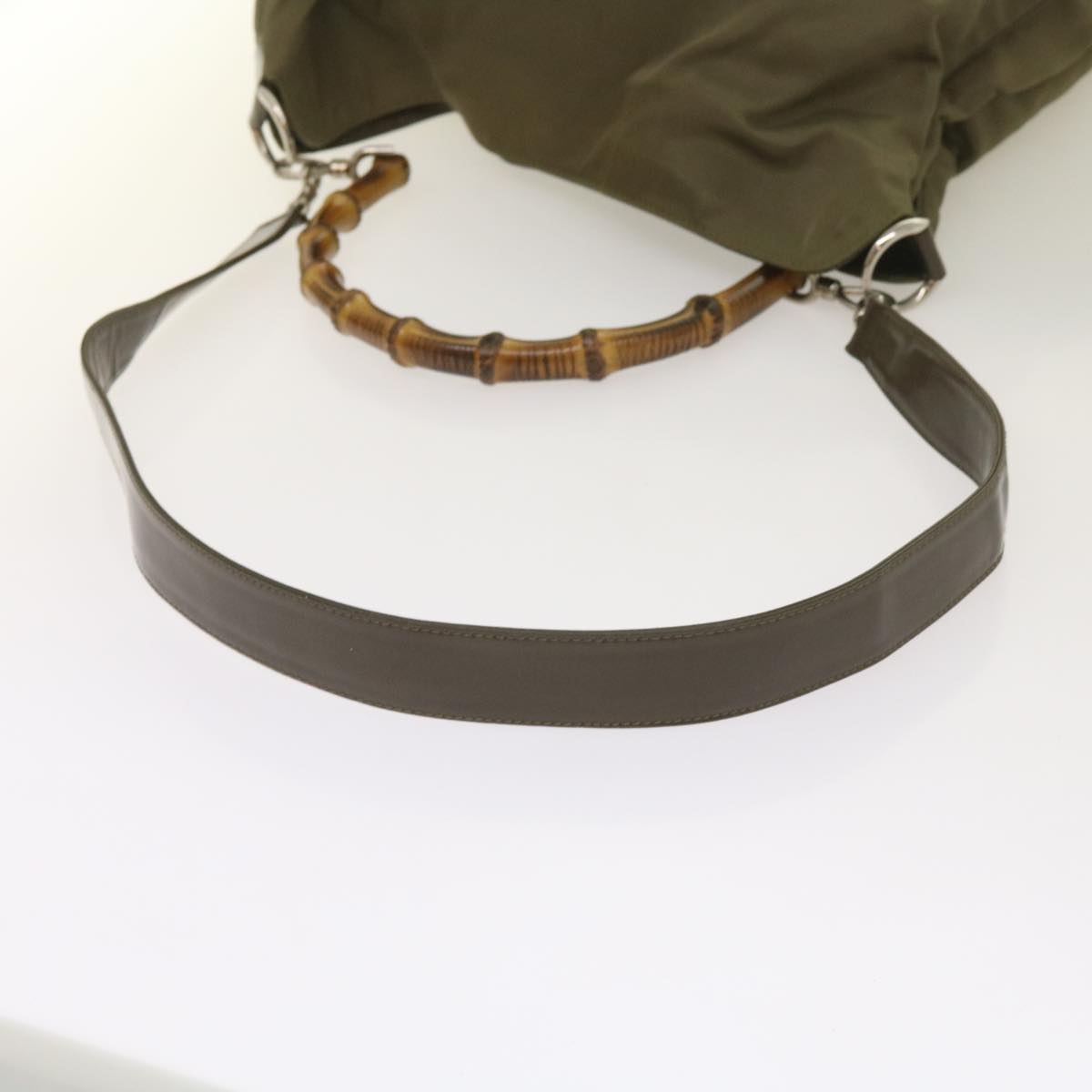 Gucci Bamboo Khaki Synthetic Shoulder Bag