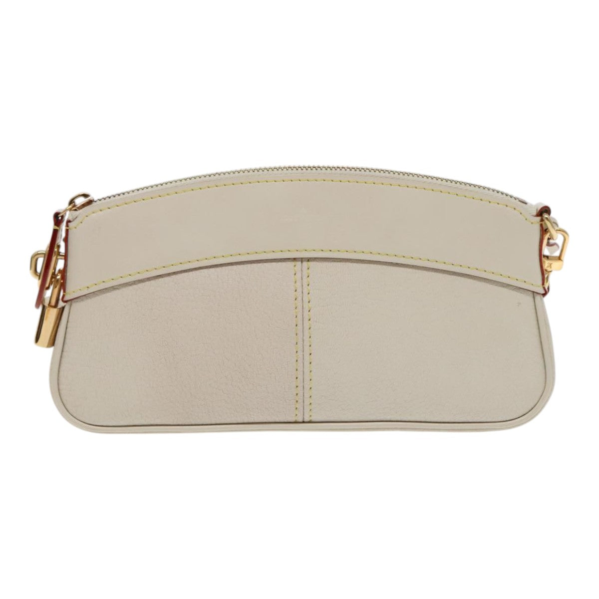 Louis Vuitton Lockit Beige Leather Clutch Bag