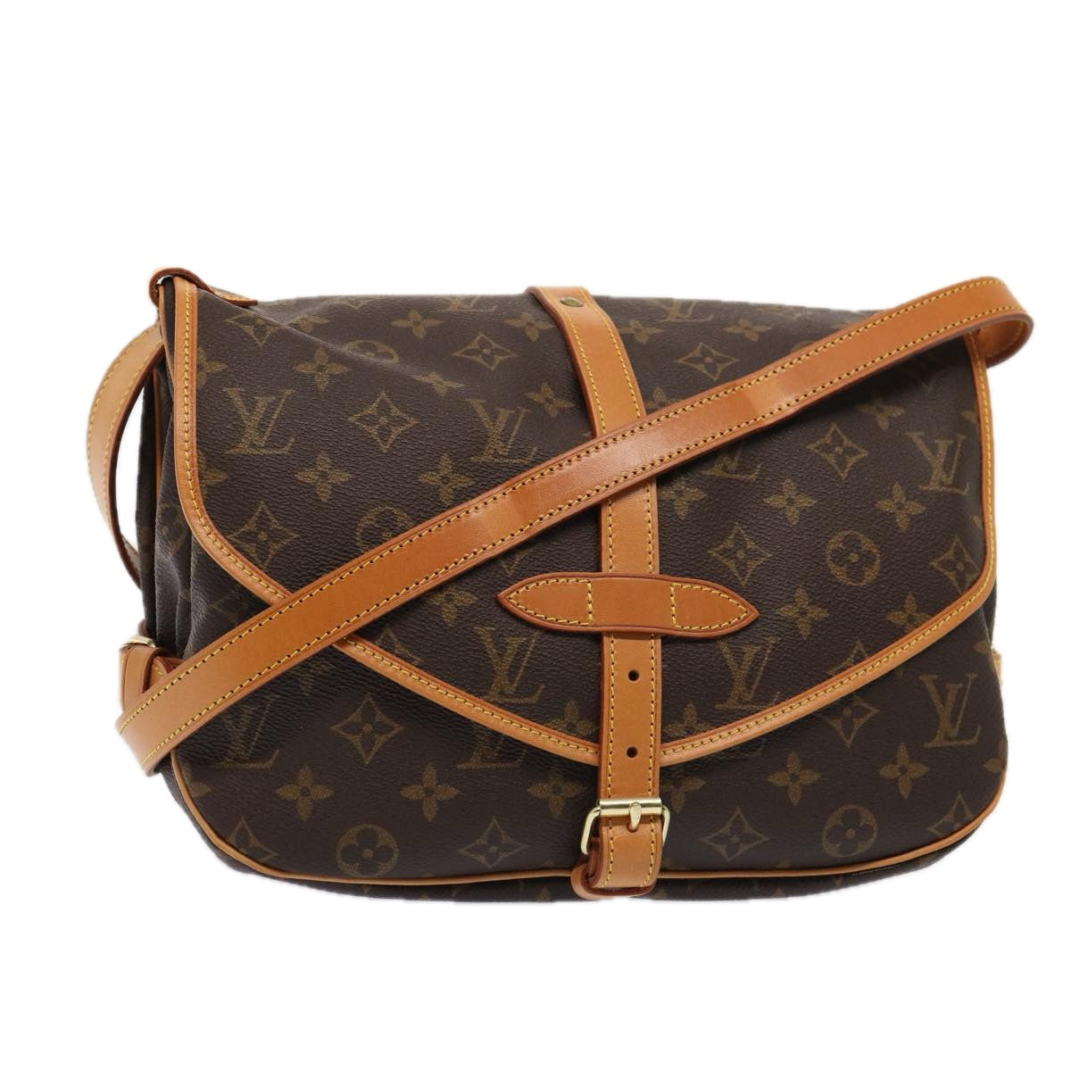 Louis Vuitton Saumur Brown Canvas Shoulder Bag