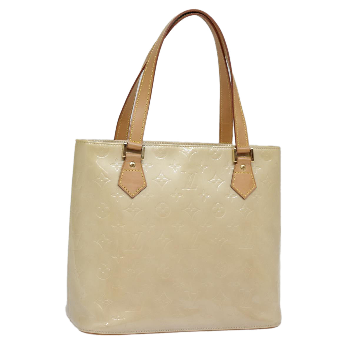 Louis Vuitton Houston Beige Patent Leather Hand Bag