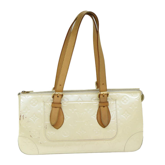 Louis Vuitton Rosewood White Patent Leather Hand Bag