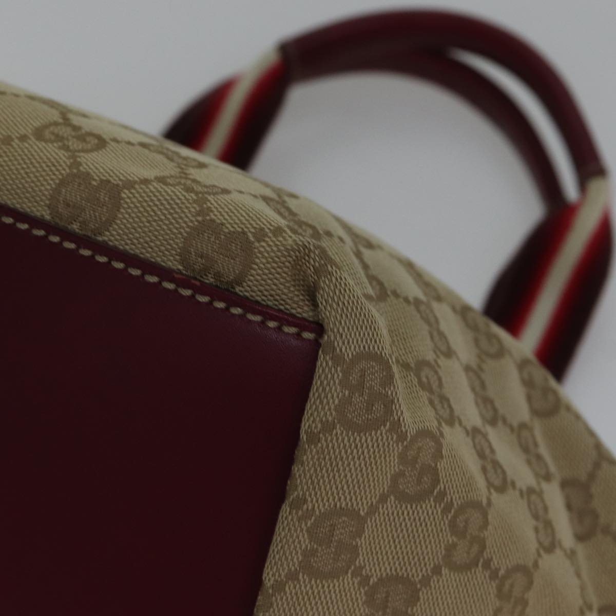 Gucci Sherry Beige Canvas Shoulder Bag