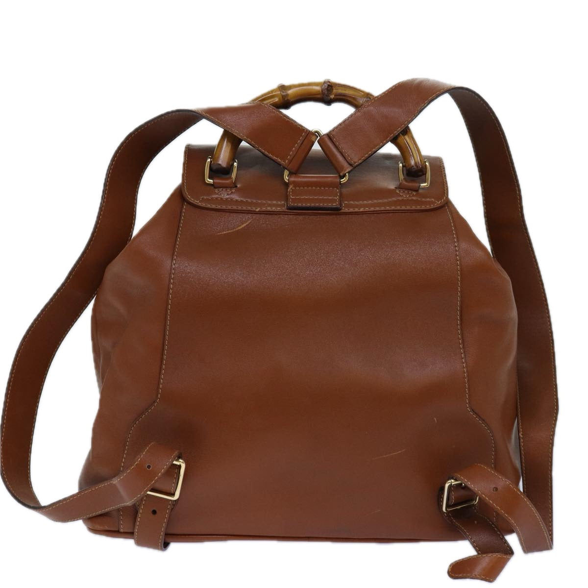 Gucci Bamboo Brown Leather Backpack Bag