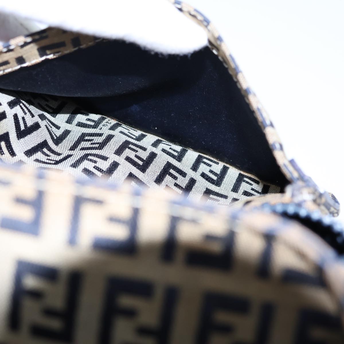 Fendi Zucchino Navy Canvas Shoulder Bag