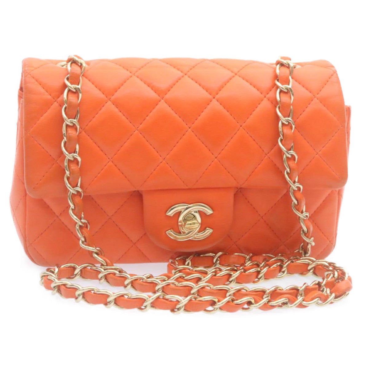 Chanel Timeless Orange Leather Shoulder Bag