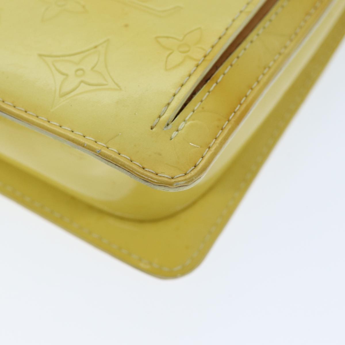 Louis Vuitton Mott Yellow Patent Leather Clutch Bag