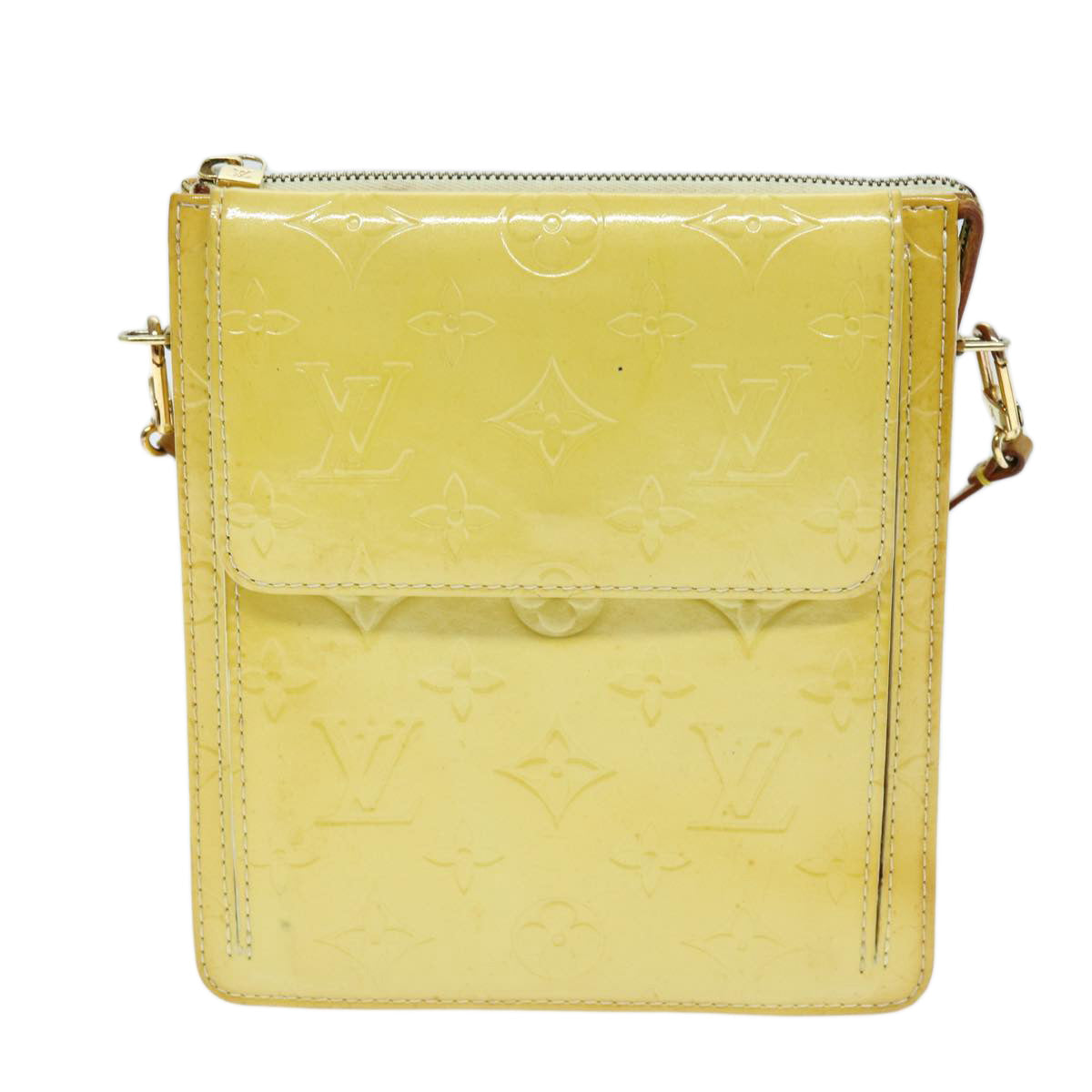 Louis Vuitton Mott Yellow Patent Leather Clutch Bag