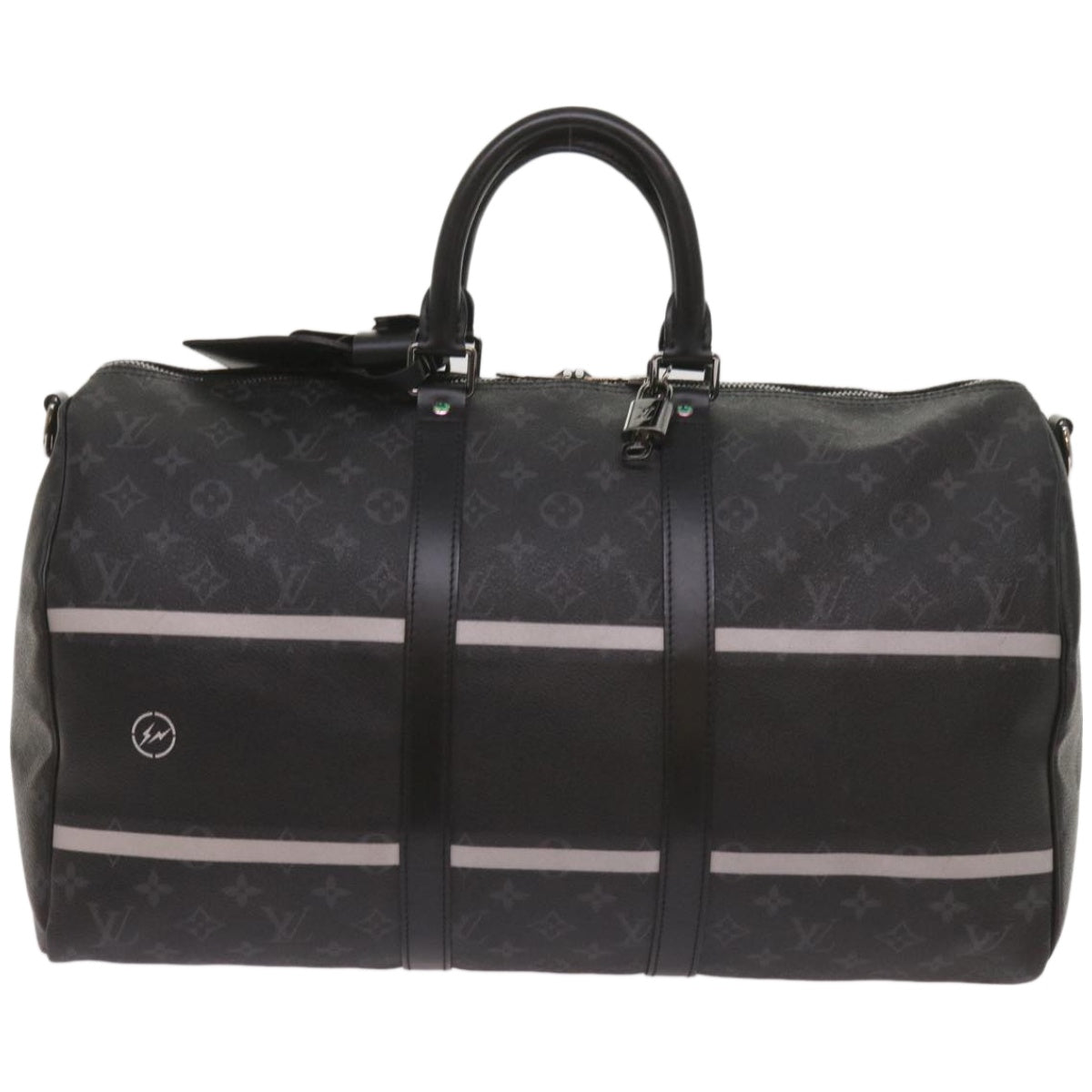 Louis Vuitton Keepall Bandouliere 45 Black Canvas Travel Bag