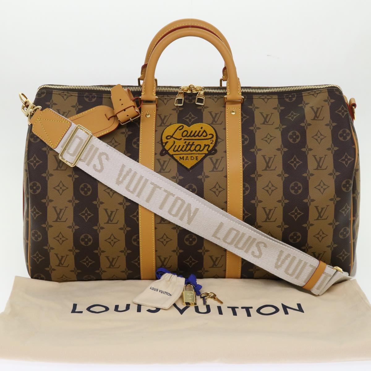 Louis Vuitton Keepall Bandouliere 50 Brown Canvas Travel Bag