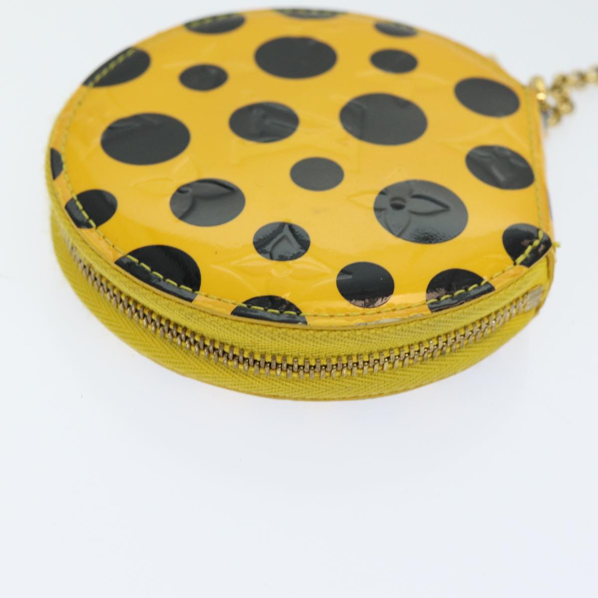 Louis Vuitton Porte Monnaie Rond Yellow Patent Leather Wallet Accessories