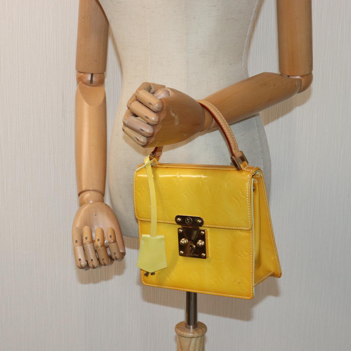 Louis Vuitton Spring Street Yellow Patent Leather Hand Bag