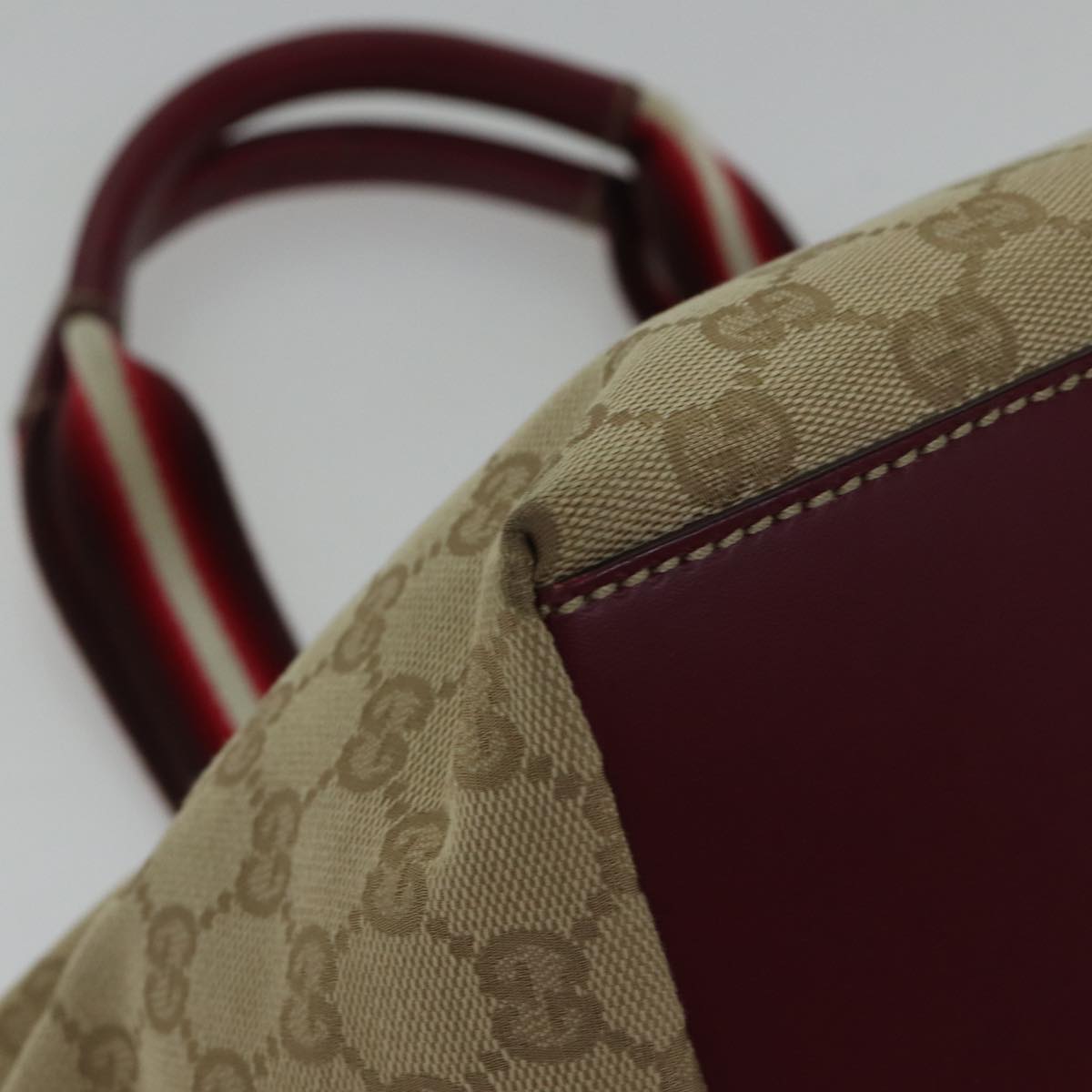 Gucci Sherry Beige Canvas Shoulder Bag