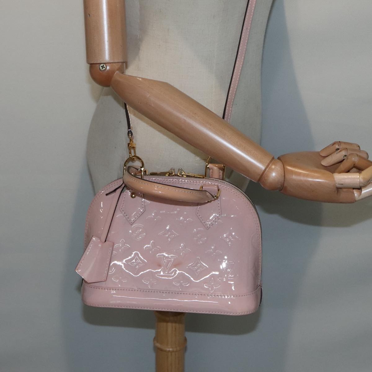 Louis Vuitton Alma BB Pink Patent Leather Hand Bag