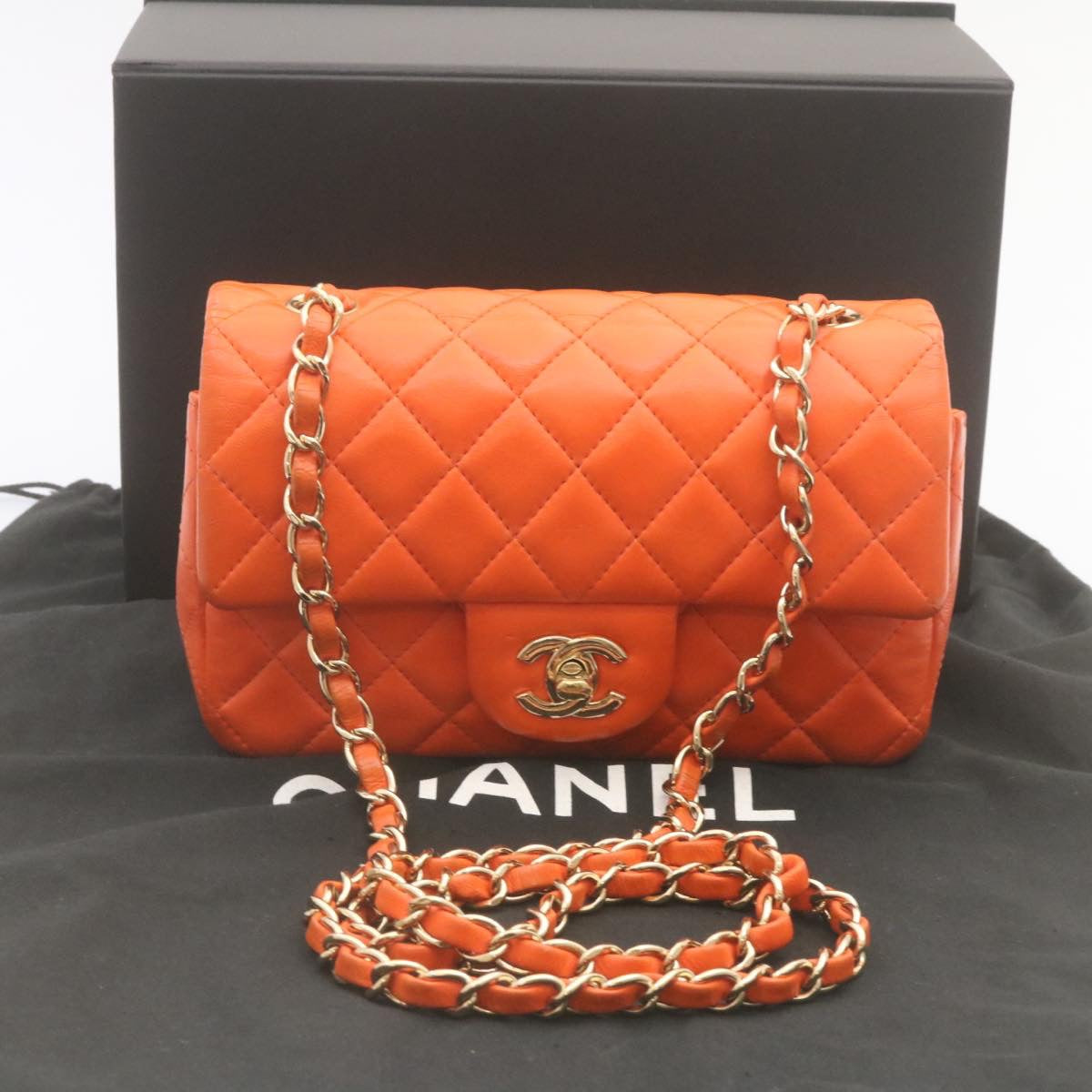 Chanel Timeless Orange Leather Shoulder Bag