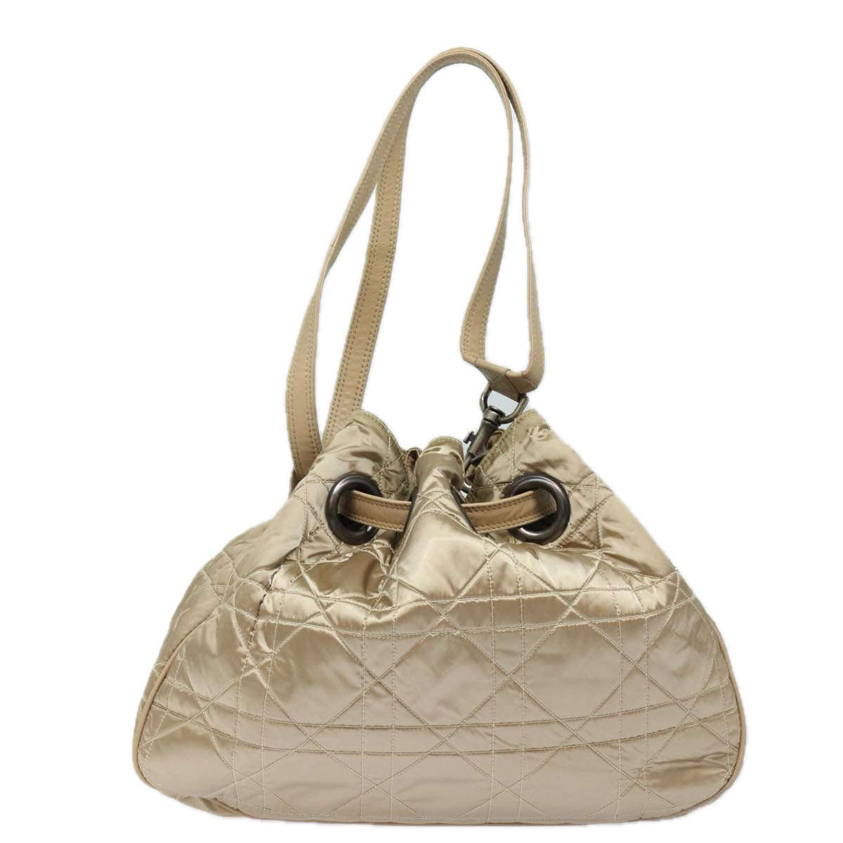 Dior Cannage Lady Beige Synthetic Shoulder Bag