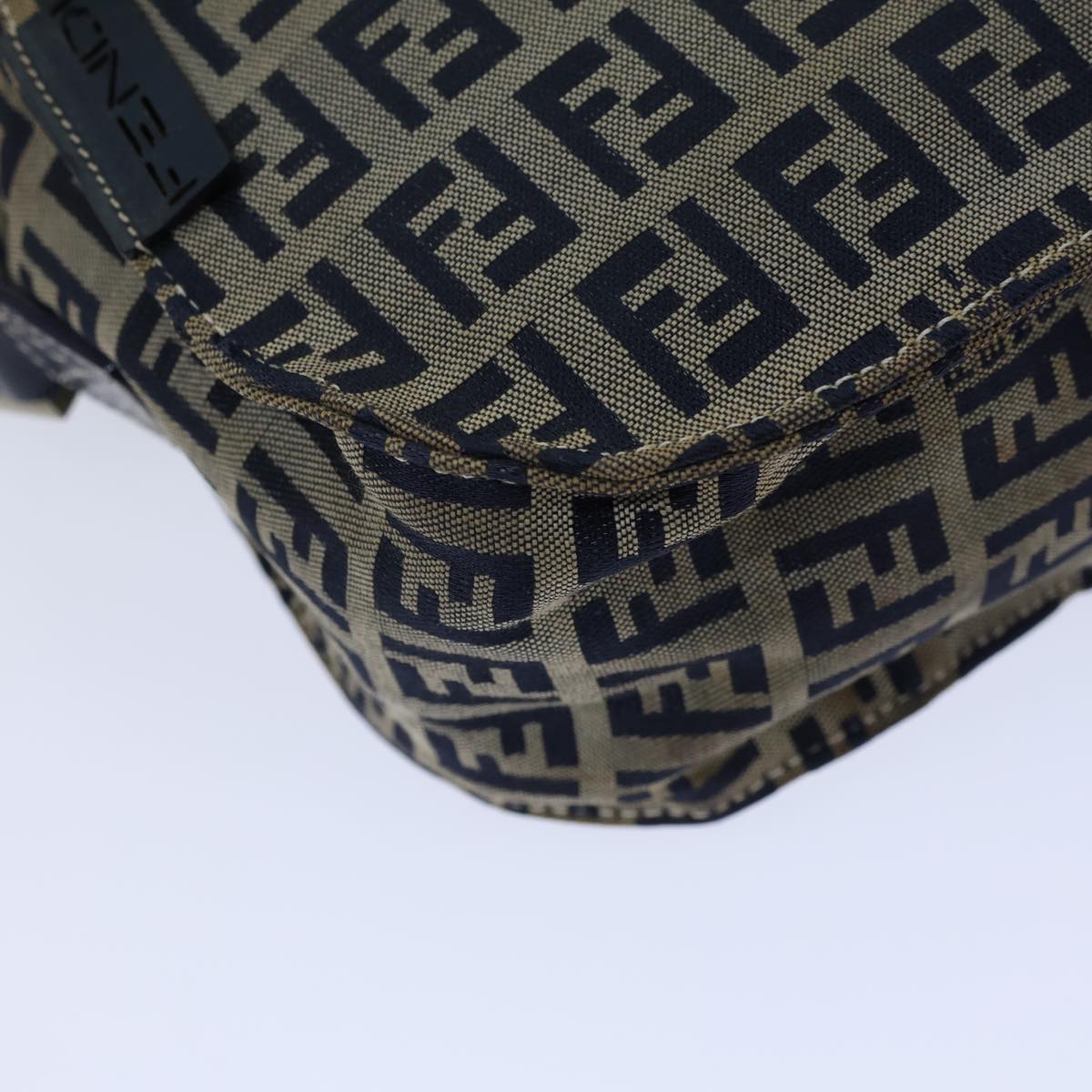 Fendi Zucchino Navy Canvas Shoulder Bag