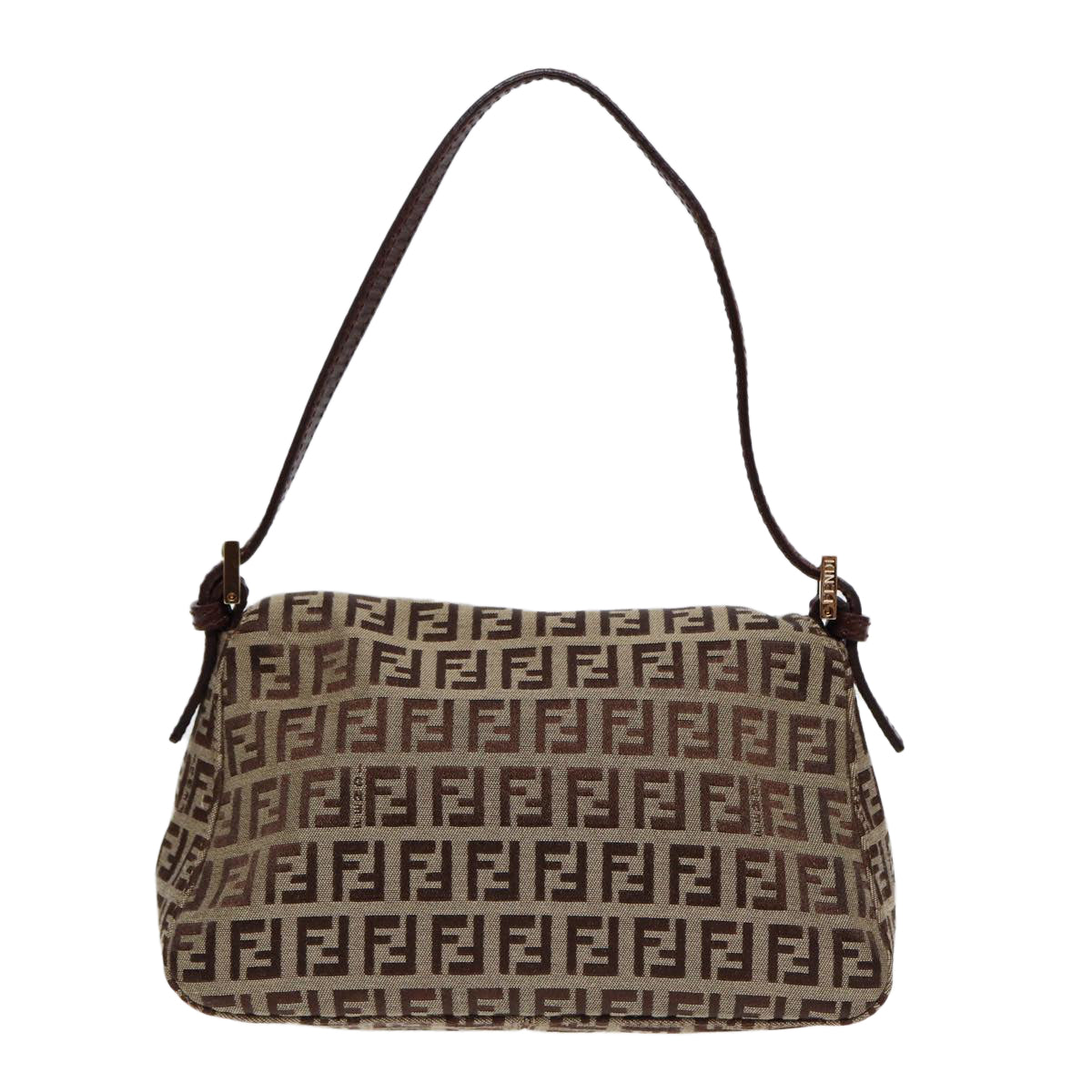 Fendi Mamma Baguette Brown Canvas Hand Bag