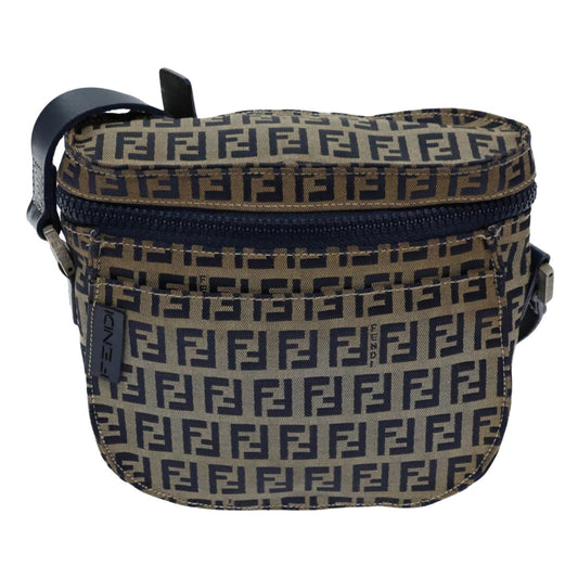 Fendi Zucchino Navy Canvas Shoulder Bag