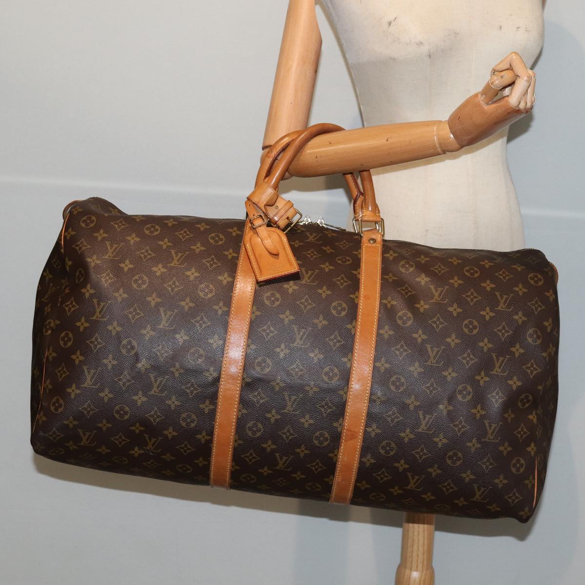 Louis Vuitton Keepall 60 Brown Canvas Travel Bag