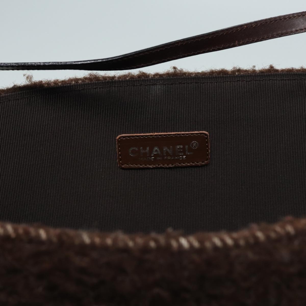 Chanel Logo CC Brown Wool Tote Bag