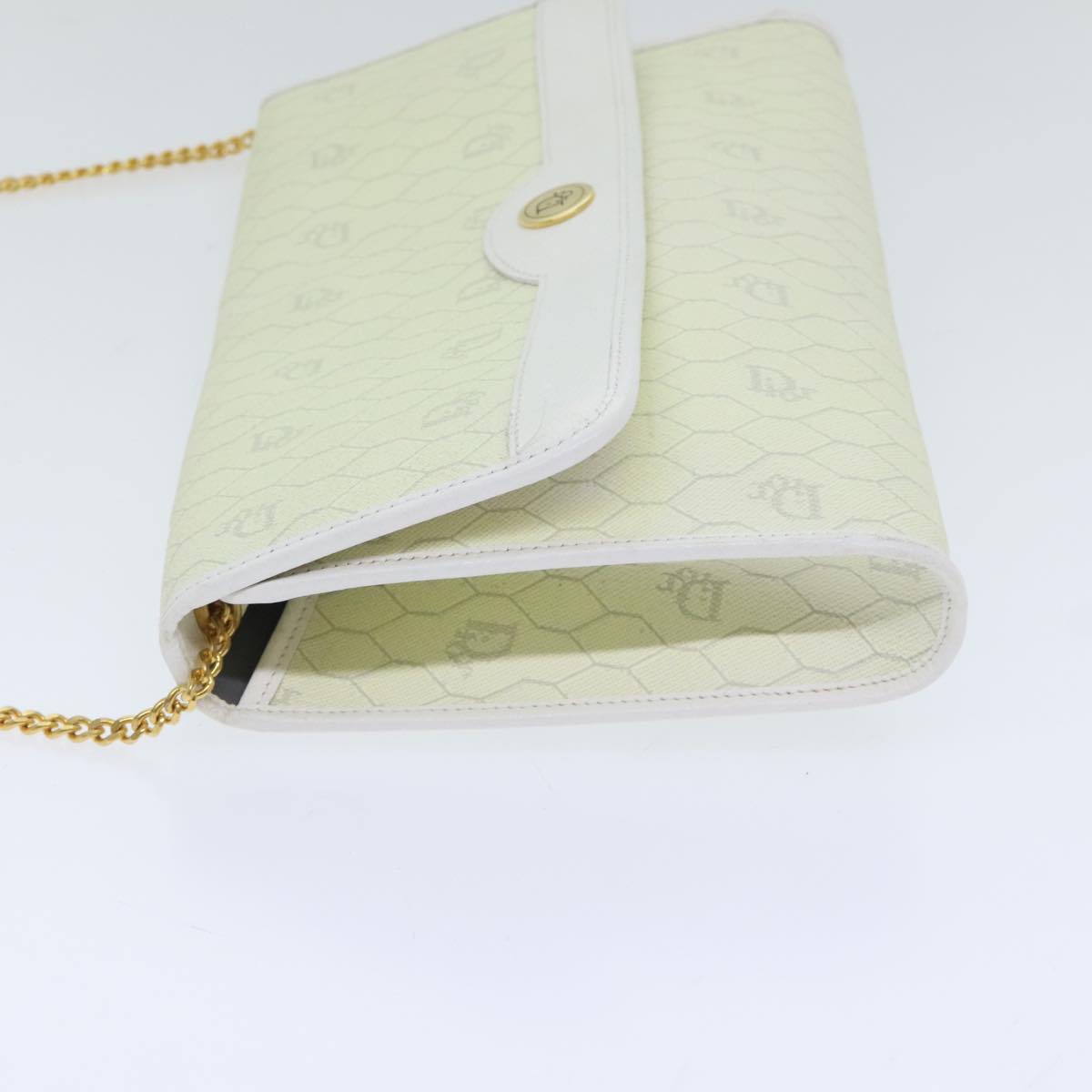 Dior Honeycomb White Canvas Shoulder Bag