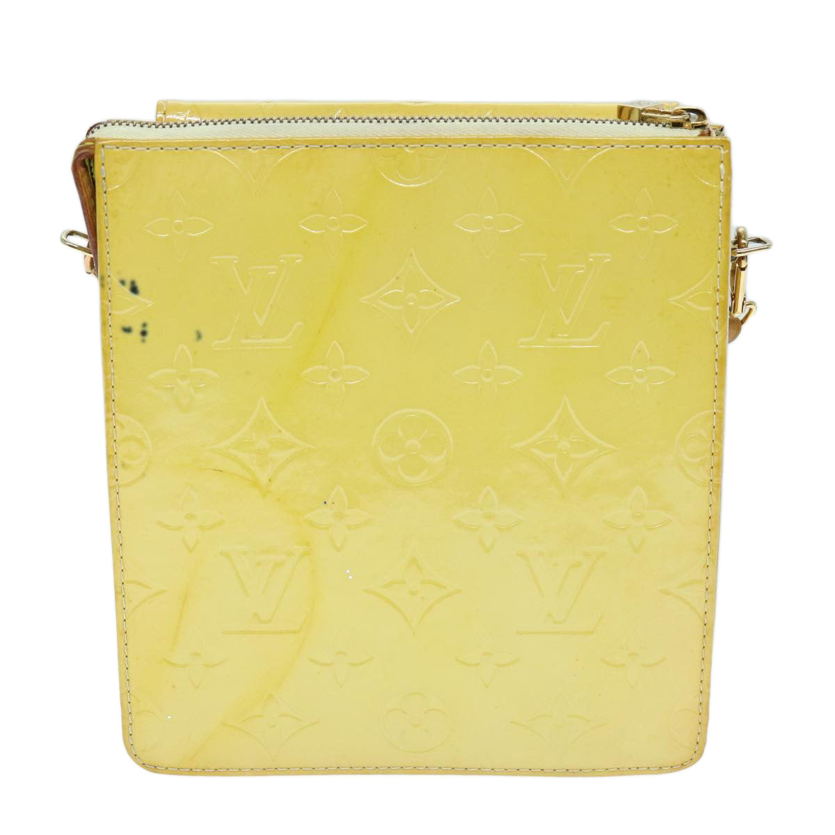 Louis Vuitton Mott Yellow Patent Leather Clutch Bag