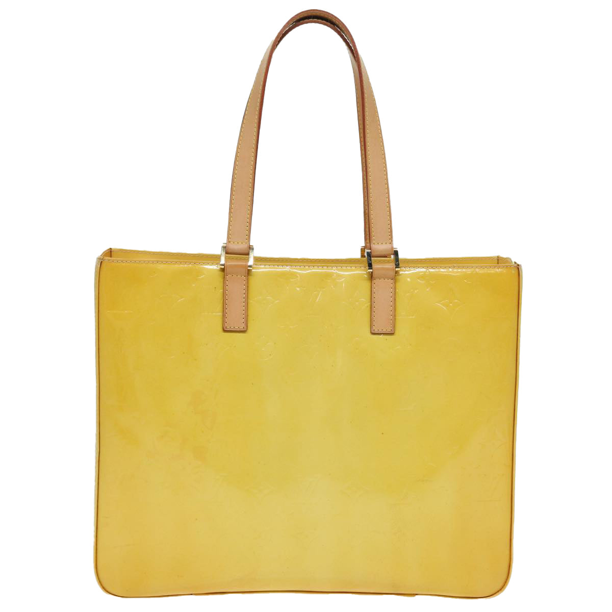 Louis Vuitton Columbus Yellow Patent Leather Tote Bag