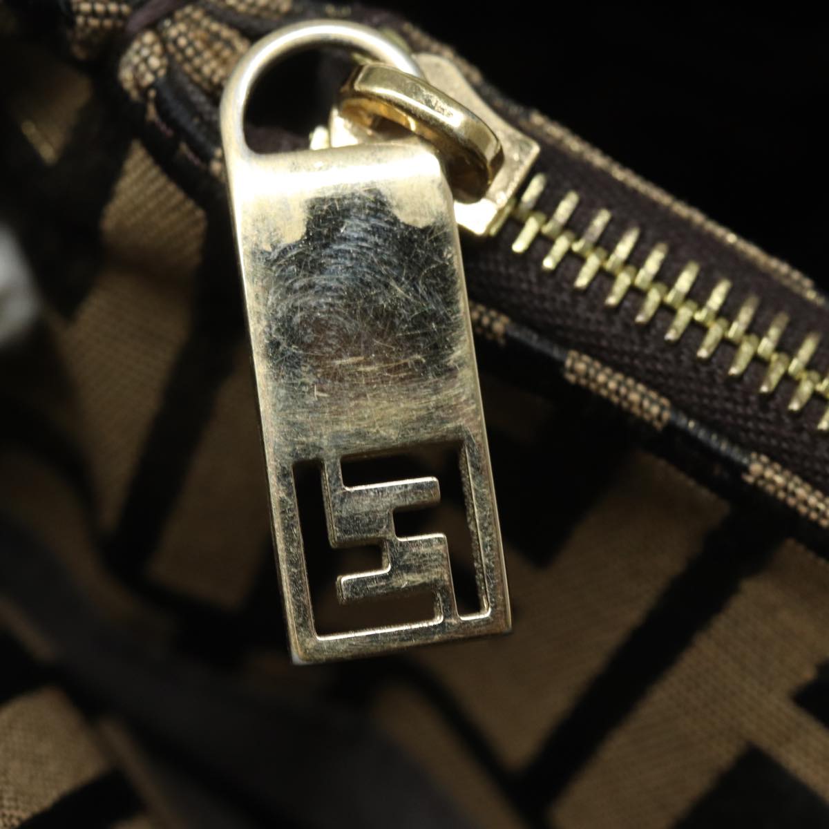 Fendi Zucca Gold Canvas Hand Bag