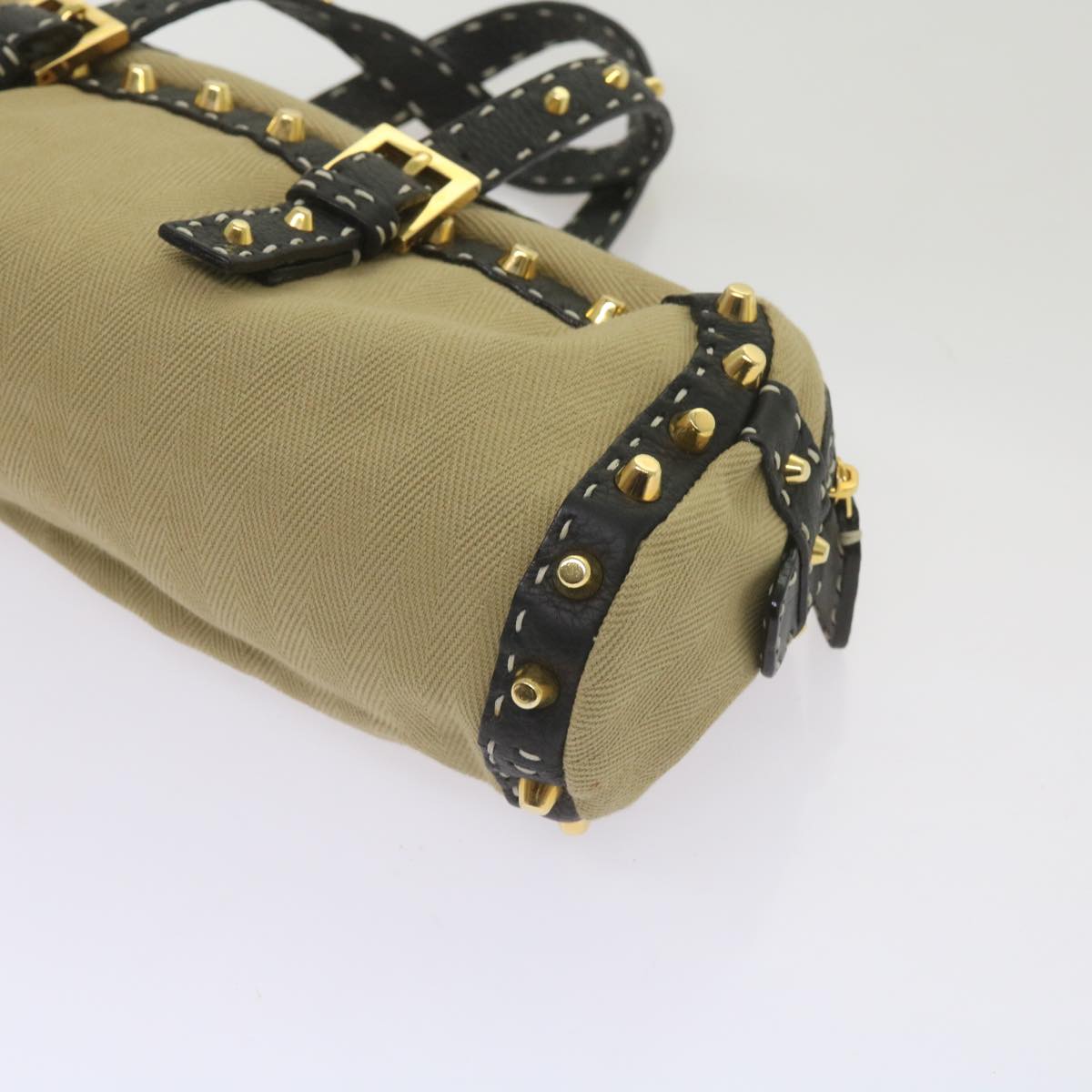 Fendi Selleria Beige Canvas Hand Bag