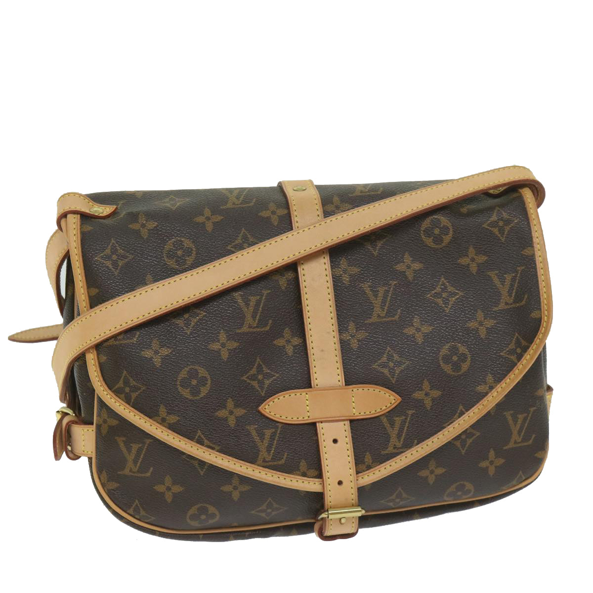 Louis Vuitton Saumur Brown Canvas Shoulder Bag