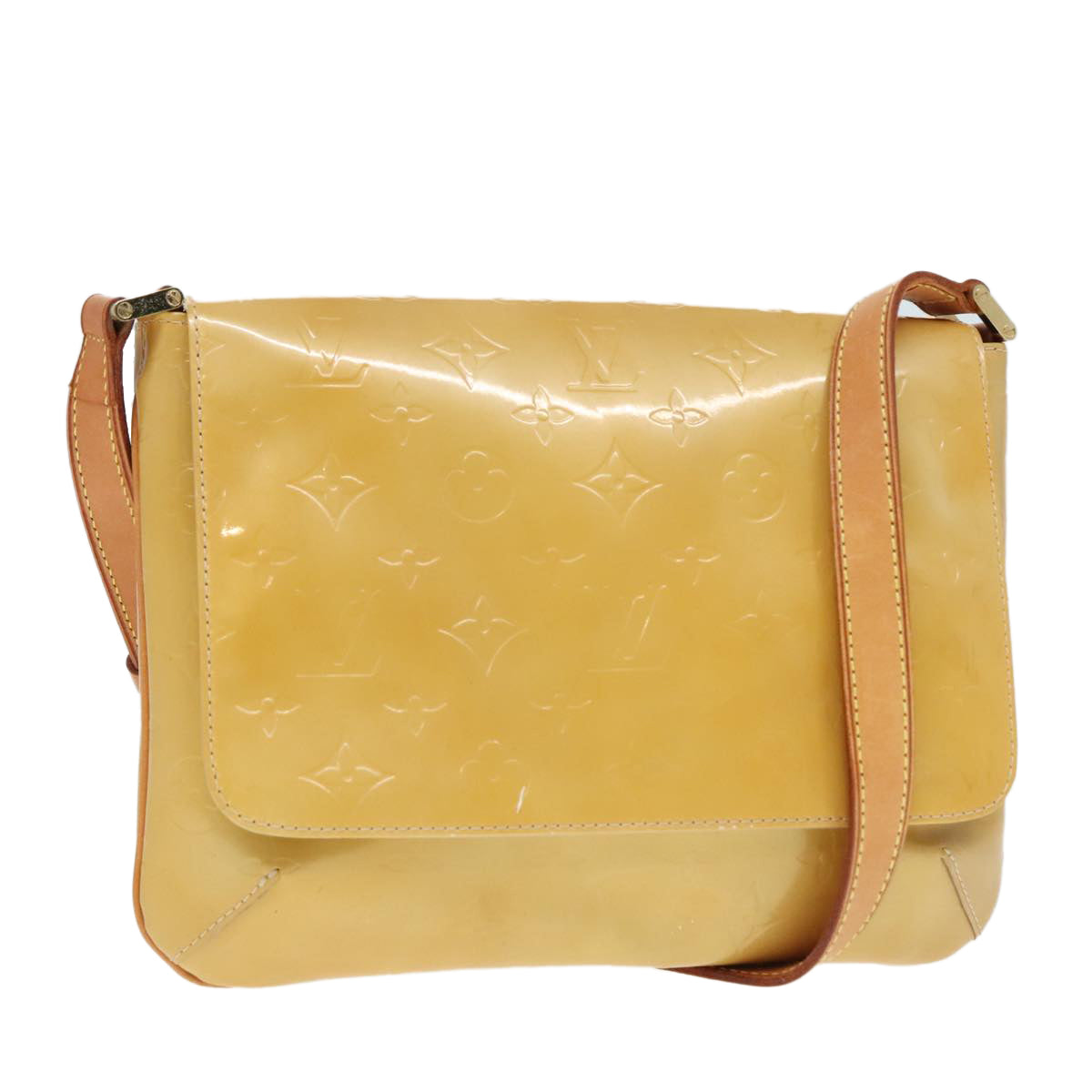 Louis Vuitton Thompson Street Beige Patent Leather Shoulder Bag