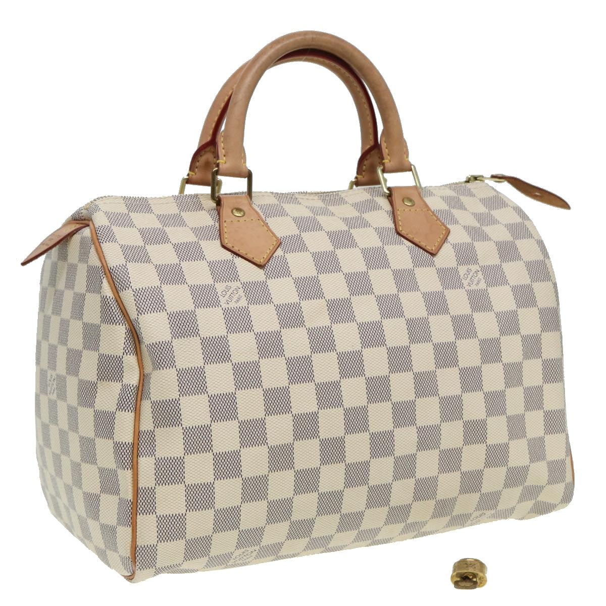 Louis Vuitton Speedy 30 White Canvas Hand Bag