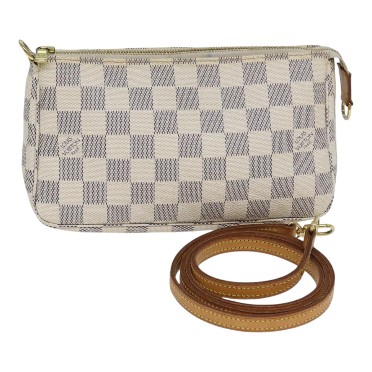 Louis Vuitton Pochette Accessoire Beige Canvas Clutch Bag