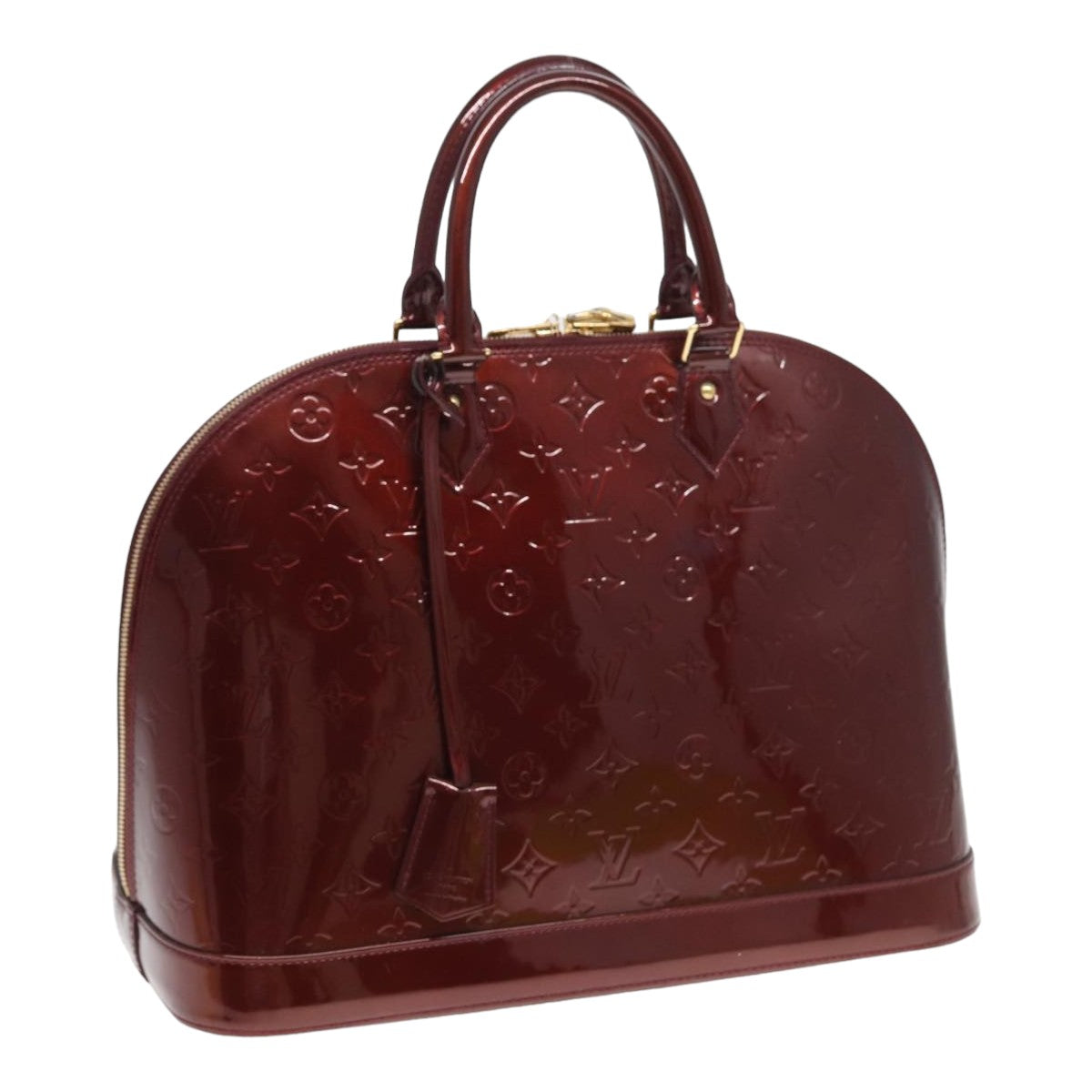 Louis Vuitton Alma Burgundy Patent Leather Hand Bag