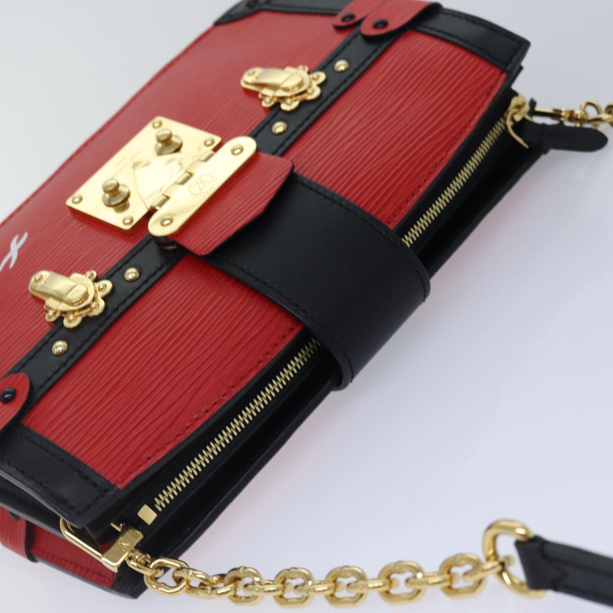 Louis Vuitton Trunk Red Leather Shoulder Bag