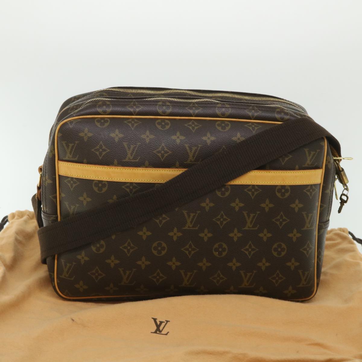 Louis Vuitton Reporter Brown Canvas Shoulder Bag